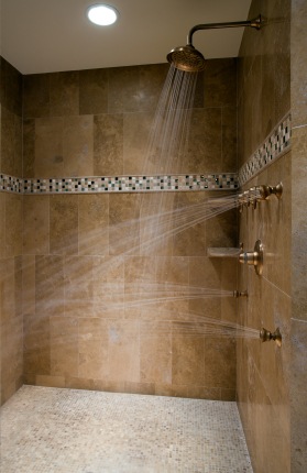 Shower plumbing by Overland Plumbing